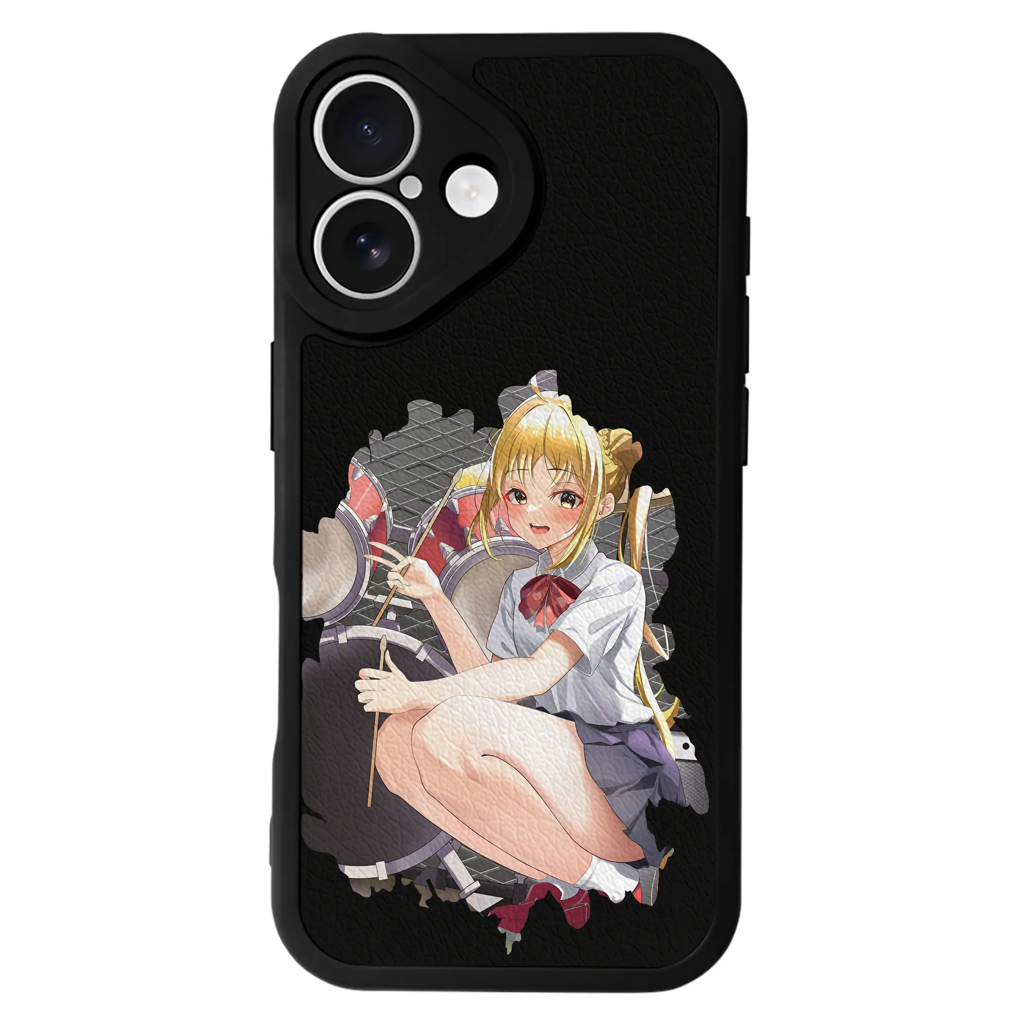 ぼっちざろっく！ グッズ,伊地知虹夏 - IPhone 16シリーズ対応 ・ シリコンスマホケース ・ レザー調 ・ 高精度フィット ・ 耐衝撃 ・ ワイヤレス充電対応 ・ 精密カット